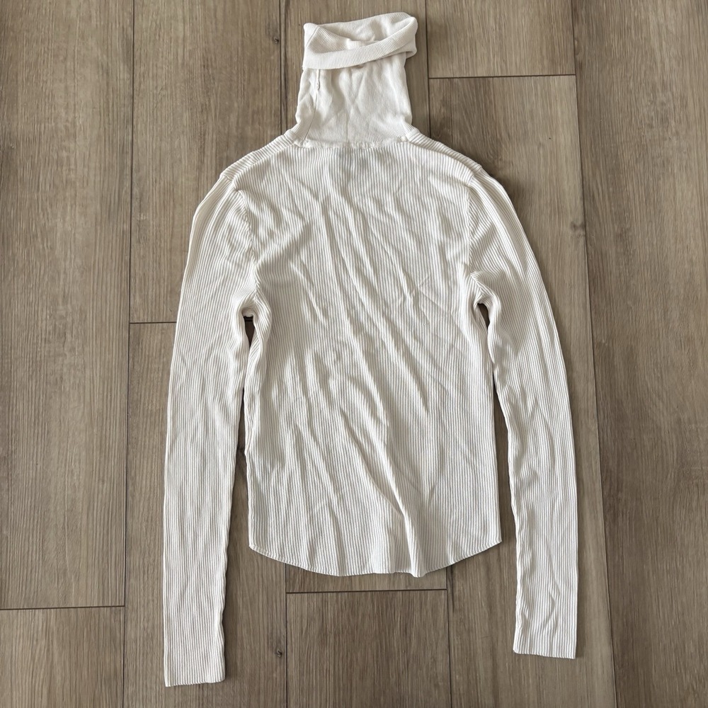 Zara Womens Ribbed Turtleneck Sweater Long Sleeve Off White Size Small - Picture 4 of 7